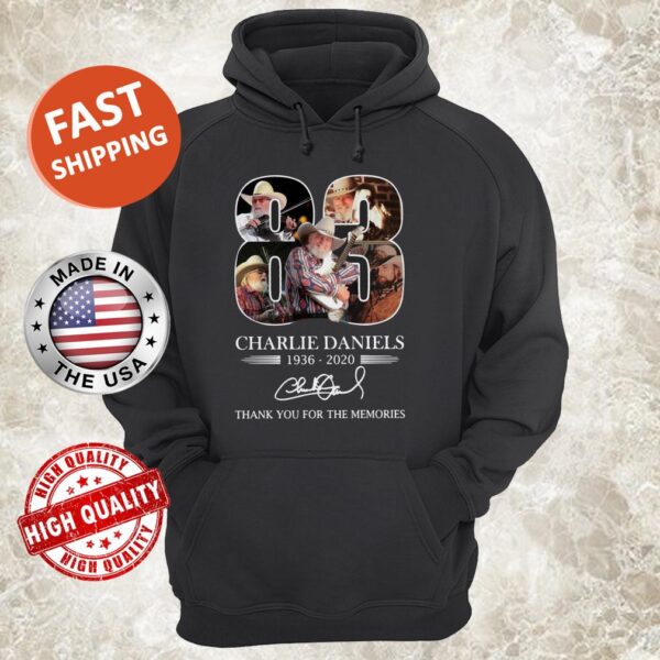 83 Charlie Daniels 1936 2020 Thank You For The Memories Signature Hoodie