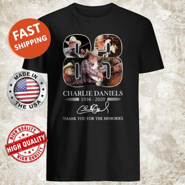 83 Charlie Daniels 1936 2020 Thank You For The Memories Signature Shirt