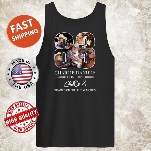 83 Charlie Daniels 1936 2020 Thank You For The Memories Signature Tank top