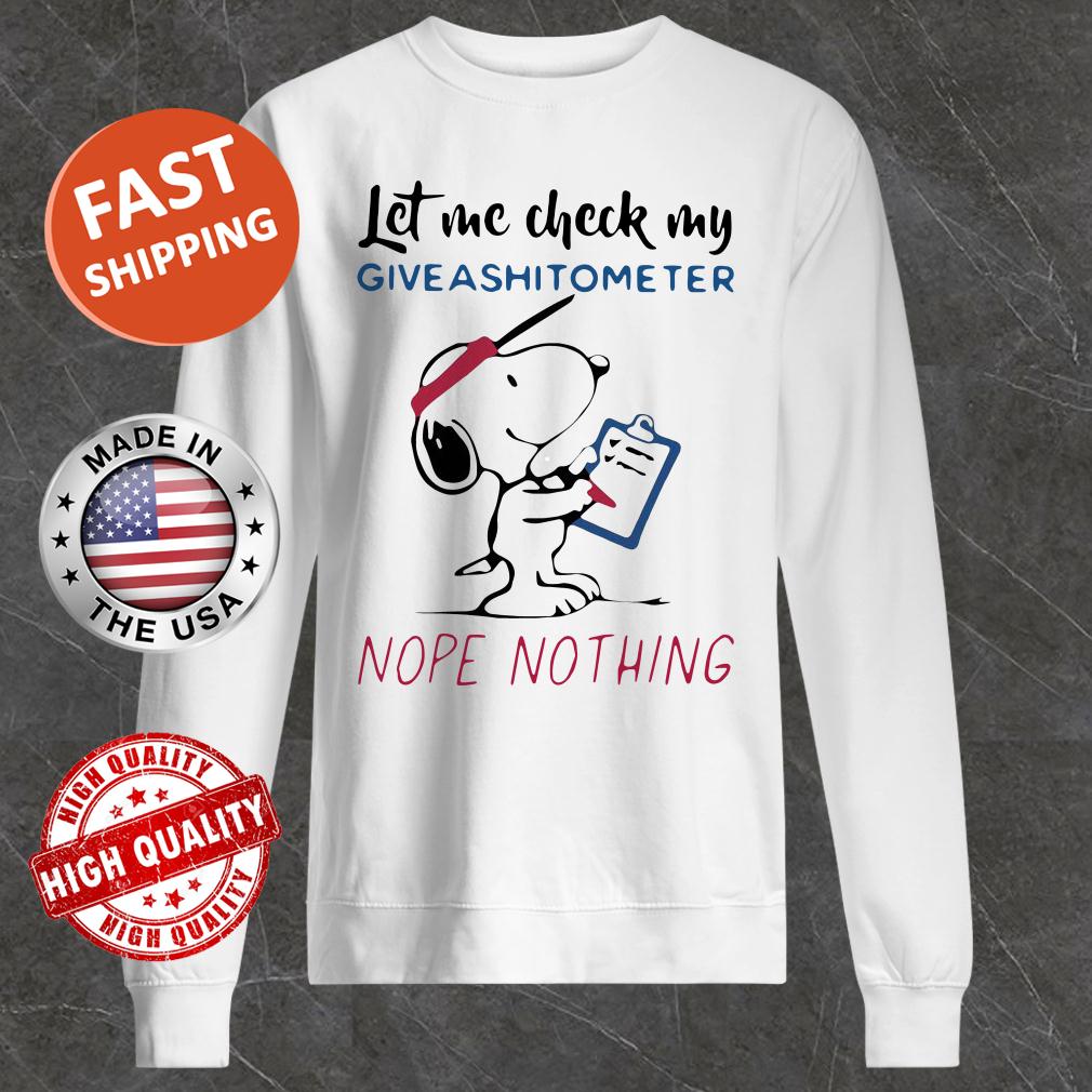 Let me check my give ashitometer nope nothing Snoopy Sweater