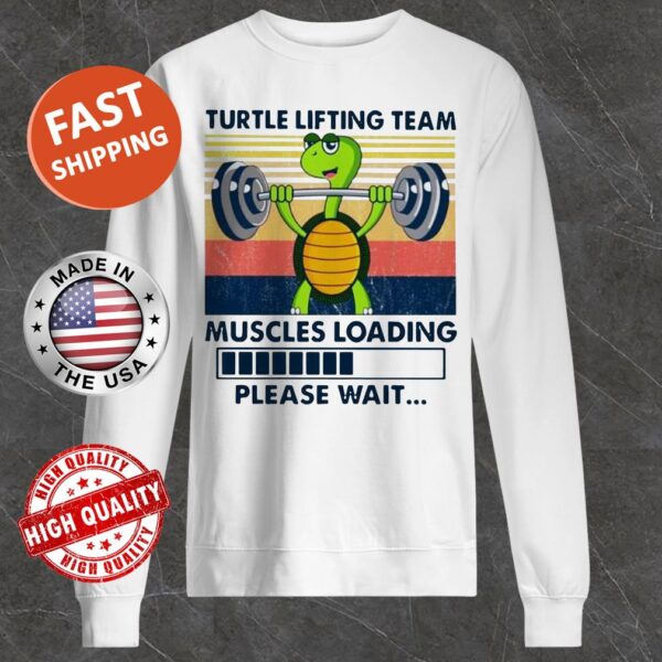 Turtle Lifting Team Muscles Loading Please Wait Vintage Sweater