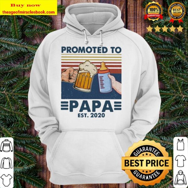 Best Dad Promoted to Papa est 2020 vintage Hoodiea