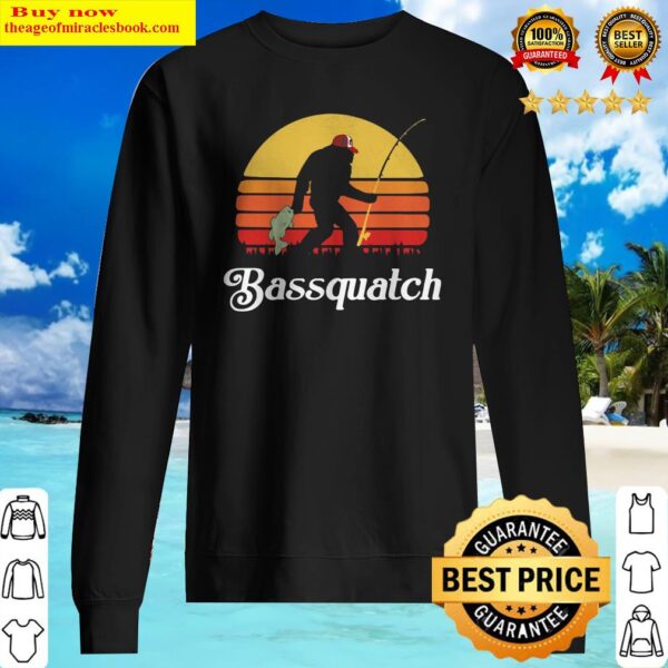 Bigfoot Fishing Bassquatch Sunset Sweater