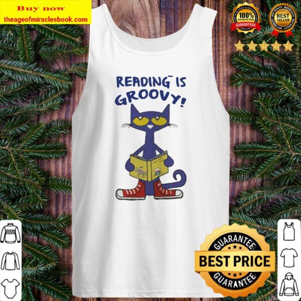 Cat reading is groovy Tank top