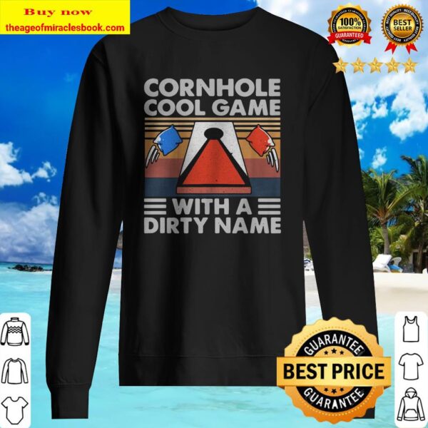 Cornhole Cool Game With A Dirty Name Vintage Retro Sweater