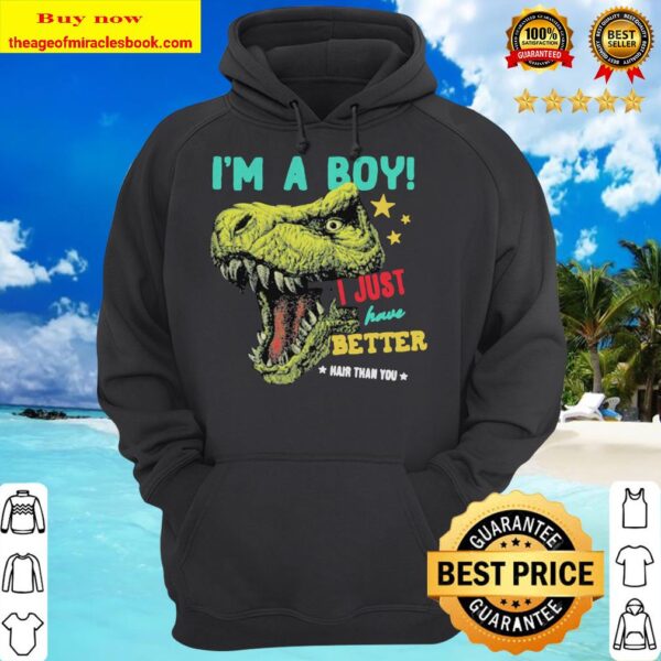 Dinosaur I’m a boy i just have better hair than you stars Hoodie