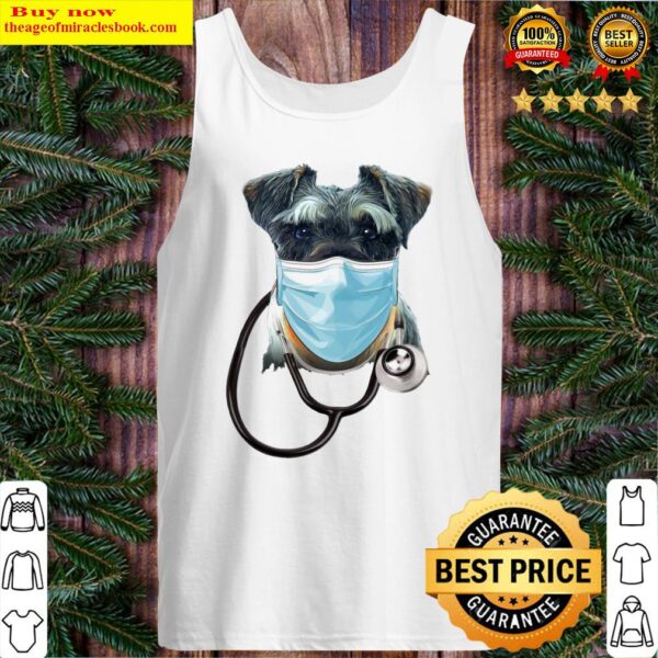 Doctor Schnauzer face mask stethoscope Tank Top