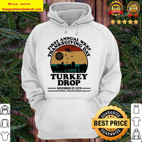 First annual Wkrp thanksgiving day Turkey Drop vintage Hoodie