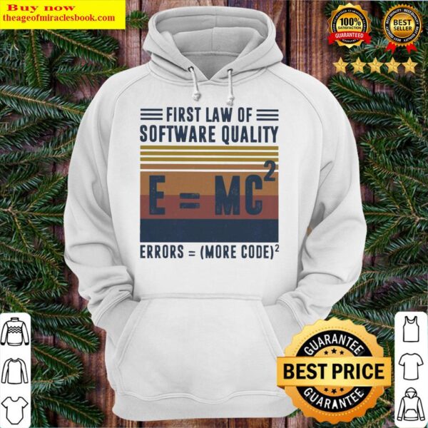 First law of software quality errors more code vintage Hoodie