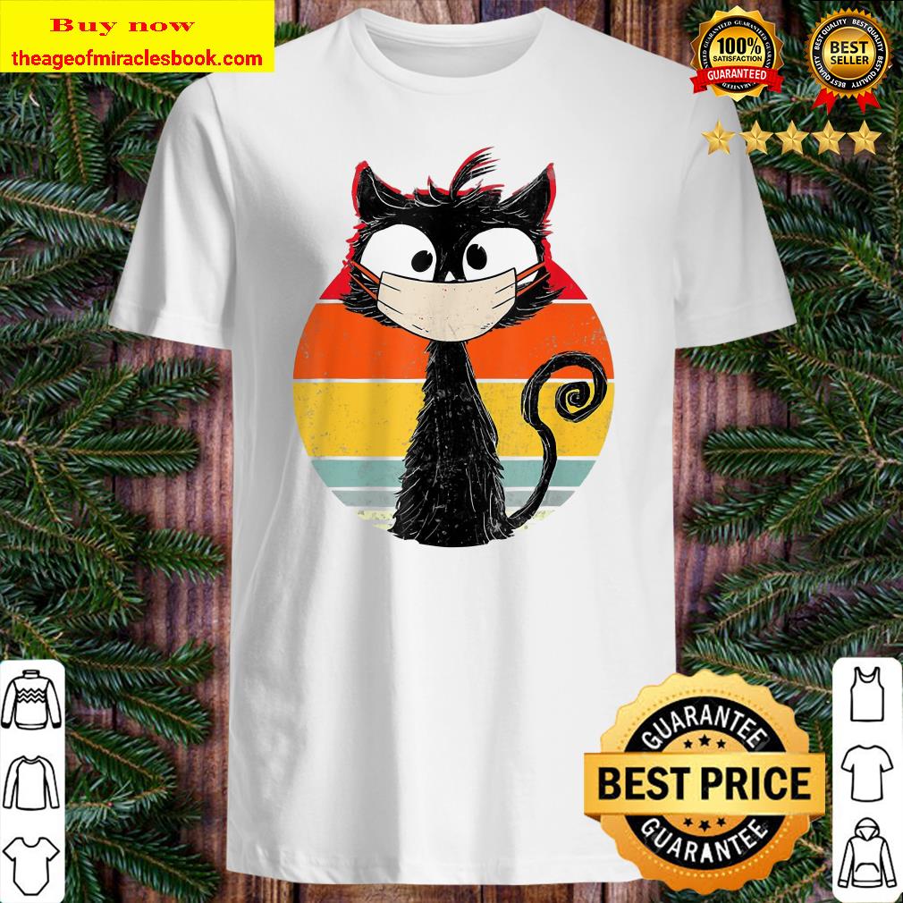 Funny Vintage Cat Black Cat Retro Cat Cat With Mask Shirt