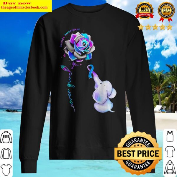 Hot Elephant suicide awareness rose never give up Sweater