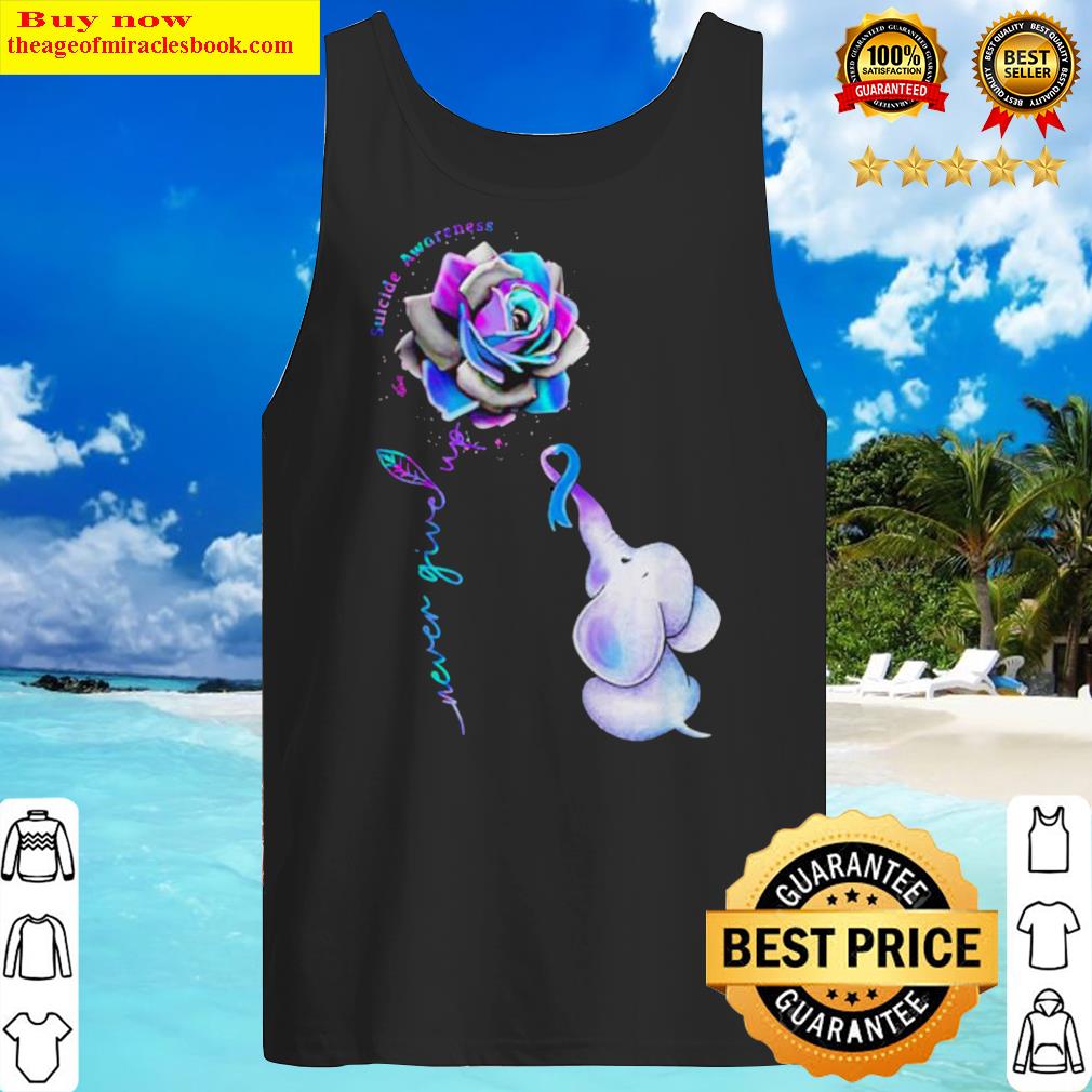 Hot Elephant suicide awareness rose never give up Tank Top