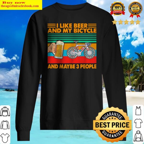 I like beer and my bicycle and maybe 3 people vintage vetro Sweater
