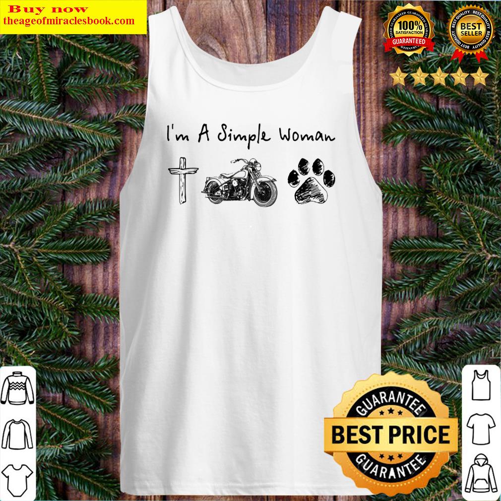 I’m A Simple Woman Jesus Motorcycle Dog Paw Tank Top