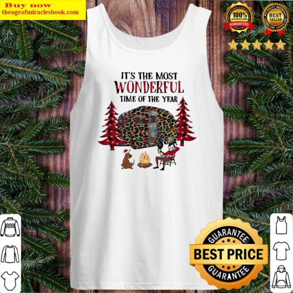 Merry christmas camping it’s the most wonderful time of the year dog leopard Tank Top