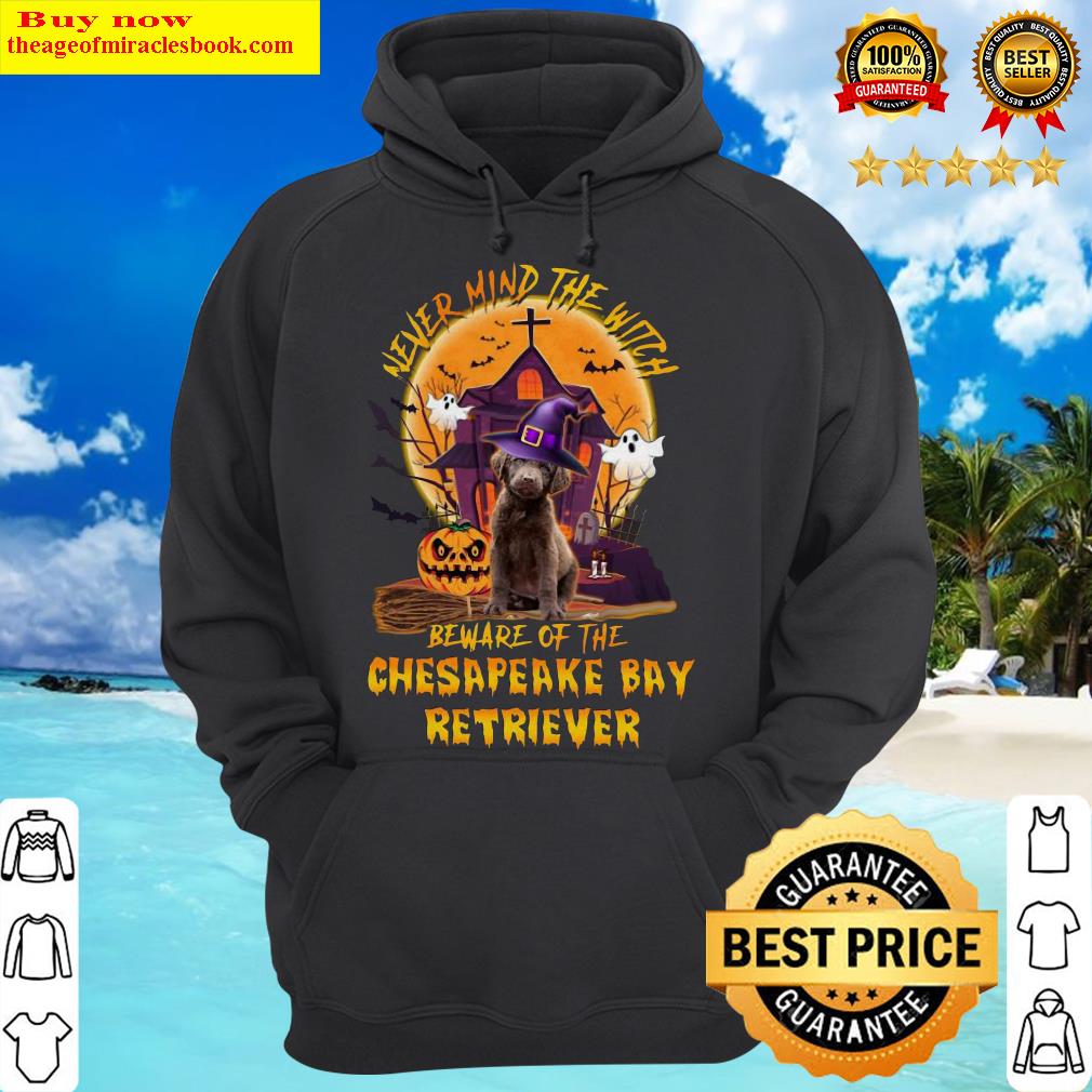 Never Mind The Witch Beware Of The Chesapeake Bay Retriever Halloween Moon Hoodie