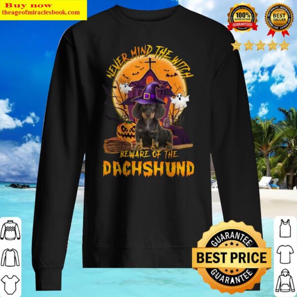 Never Mind The Witch Beware Of The Dachshund Halloween Moon Sweater