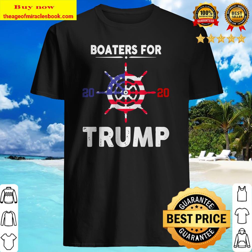 Novelty Election Slogan Boaters For Trump 2020 America Flag Shirt