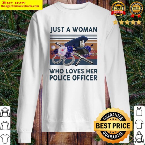 Official Just A Woman Who Loves Her Police Officer Vintage Retro Sweater