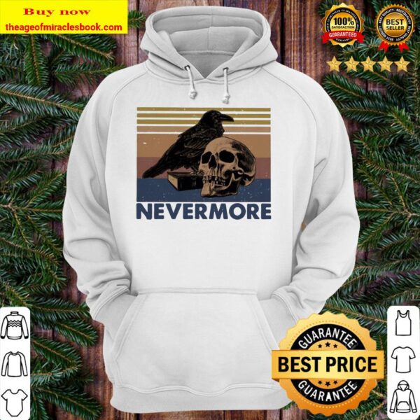 Raven Skull Nevermore vintage retro Hoodie