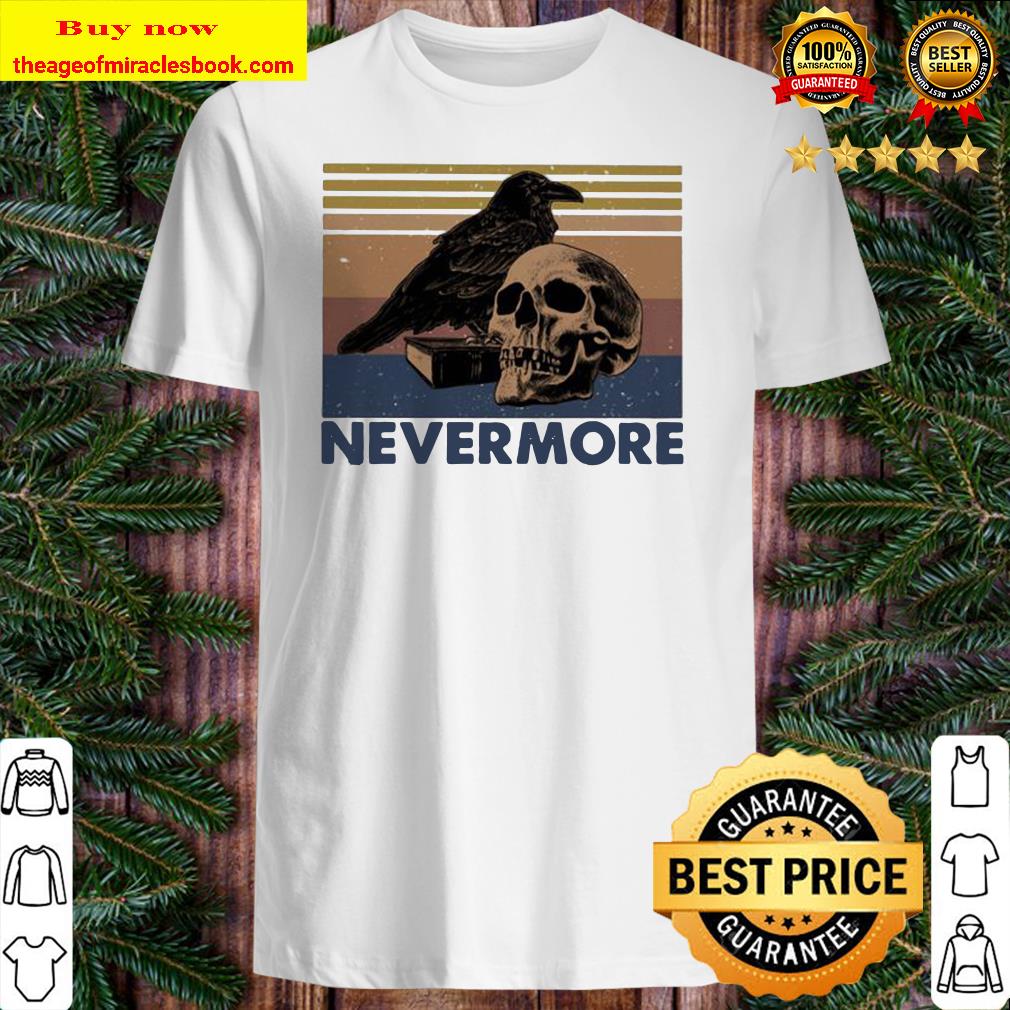 Raven Skull Nevermore vintage retro Shirt