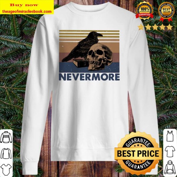 Raven Skull Nevermore vintage retro Sweater
