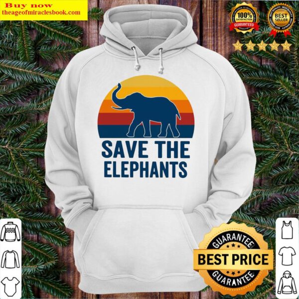 Save The Elephant Vintage Retro Hoodie