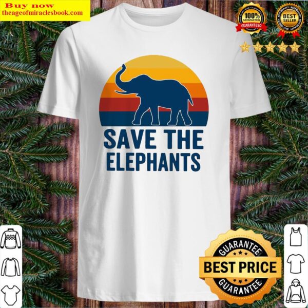 Save The Elephant Vintage Retro Shirt