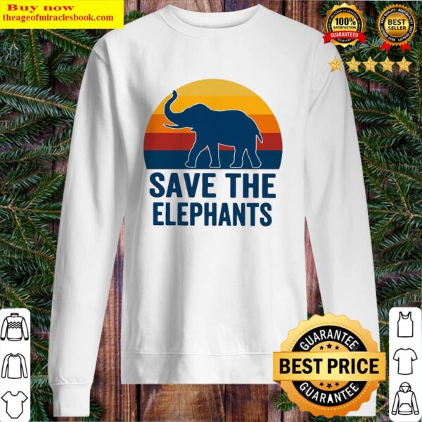 Save The Elephant Vintage Retro Sweater