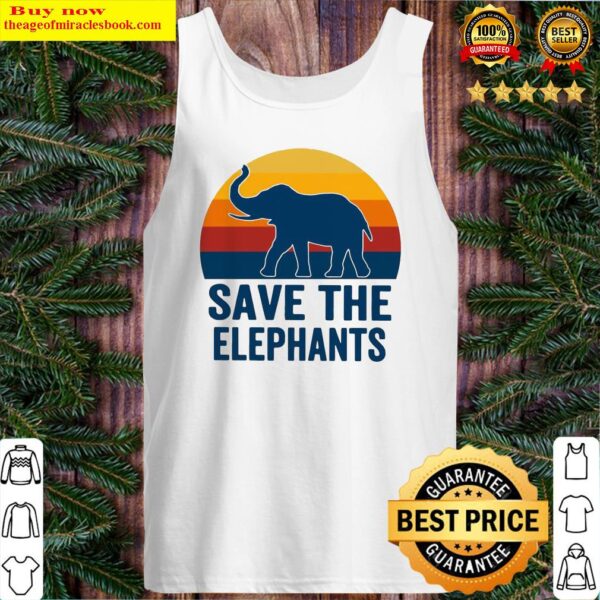 Save The Elephant Vintage Retro Tank Top
