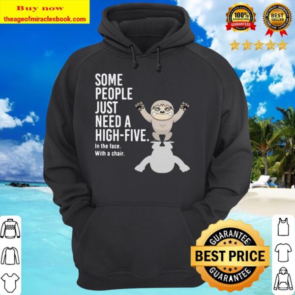 Sloth some people just need a hight five in the face with a chair hoodie