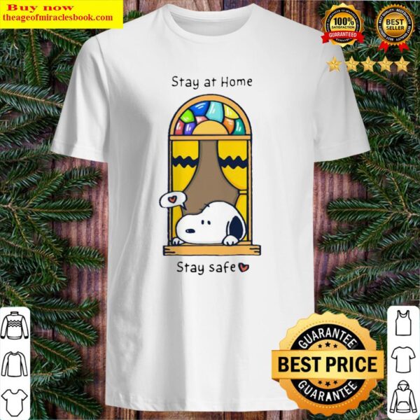 Snoopy stay at home stay safe heart Shirt