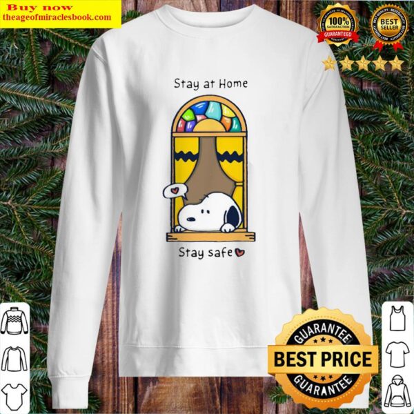 Snoopy stay at home stay safe heart Sweater