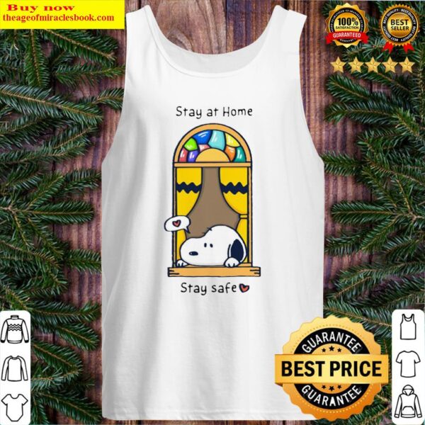 Snoopy stay at home stay safe heart Tank Top