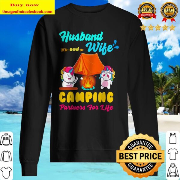 Unicorn husband and wife camping partners for life Sweater