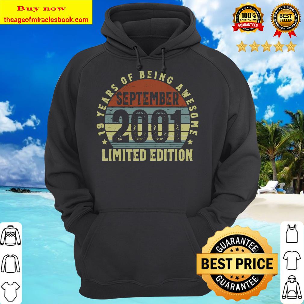 Vintage 2001 Limited Edition 19 Years Old Gift 19th Birthday Hoodie