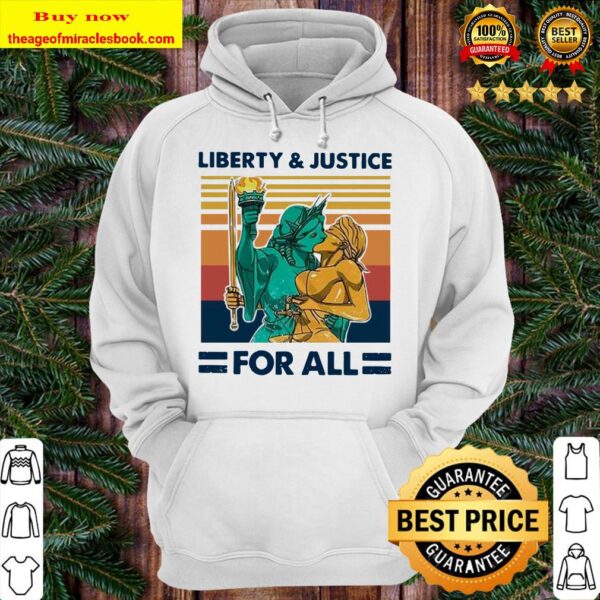 Vintage Retro Liberty And Justice For All LGBT Pride Hoodie