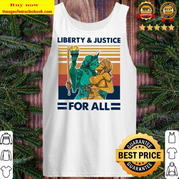 Vintage Retro Liberty And Justice For All LGBT Pride Tank top