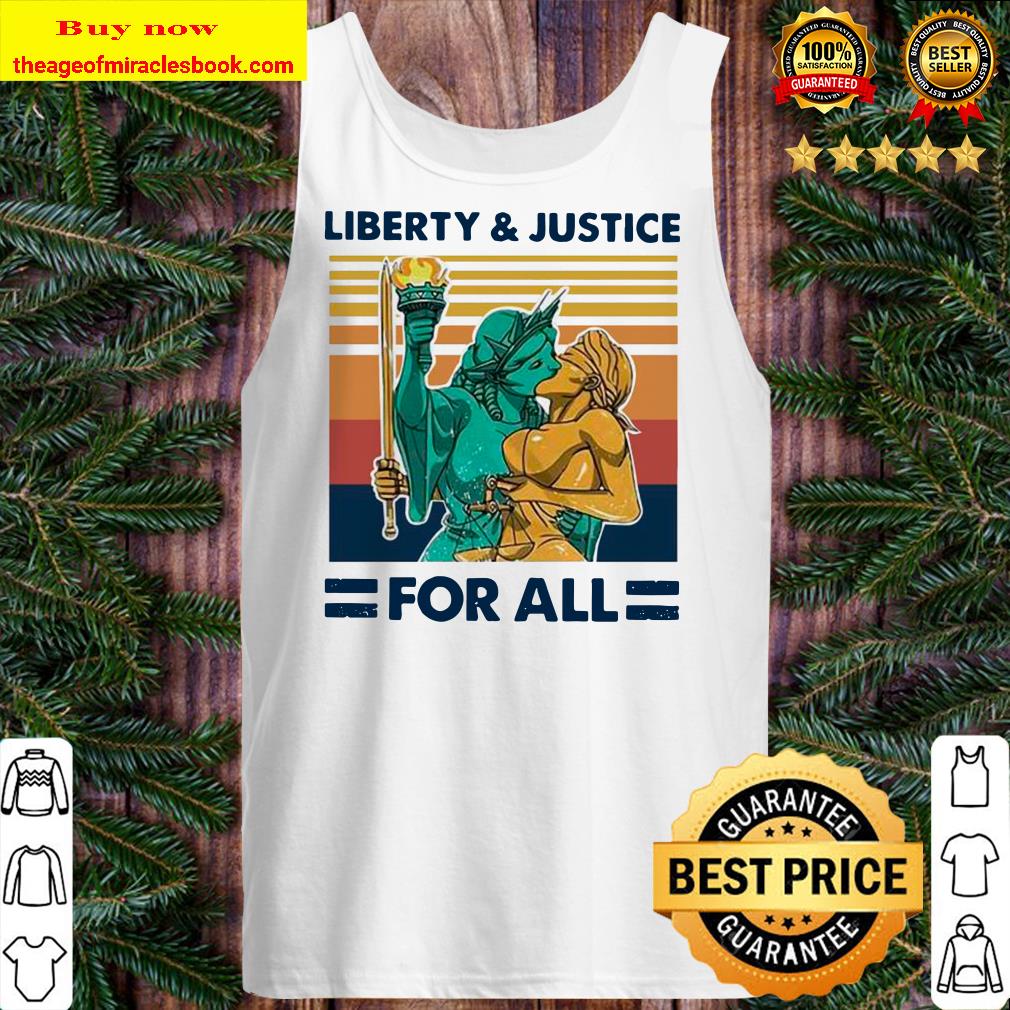 Vintage Retro Liberty And Justice For All LGBT Pride Tank top