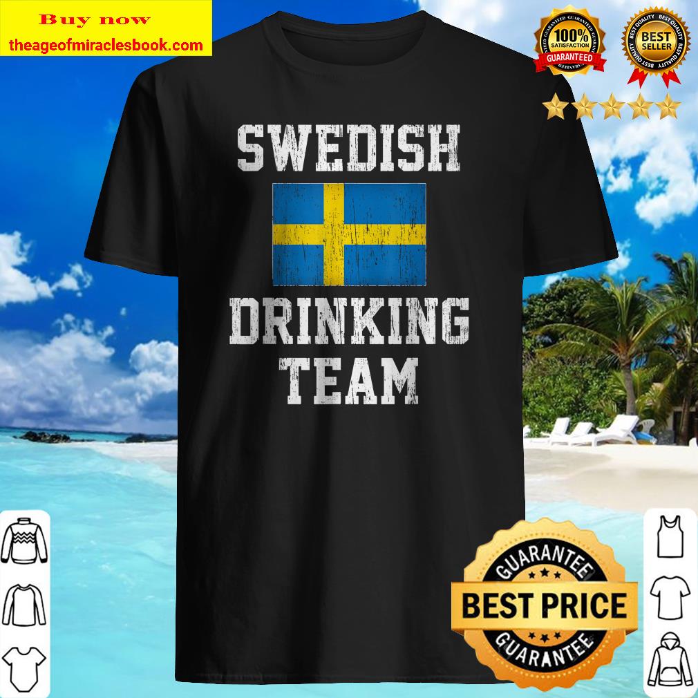 Vintage Swedish Drinking Team Shirt Sweden Flag Country Beer Shirt