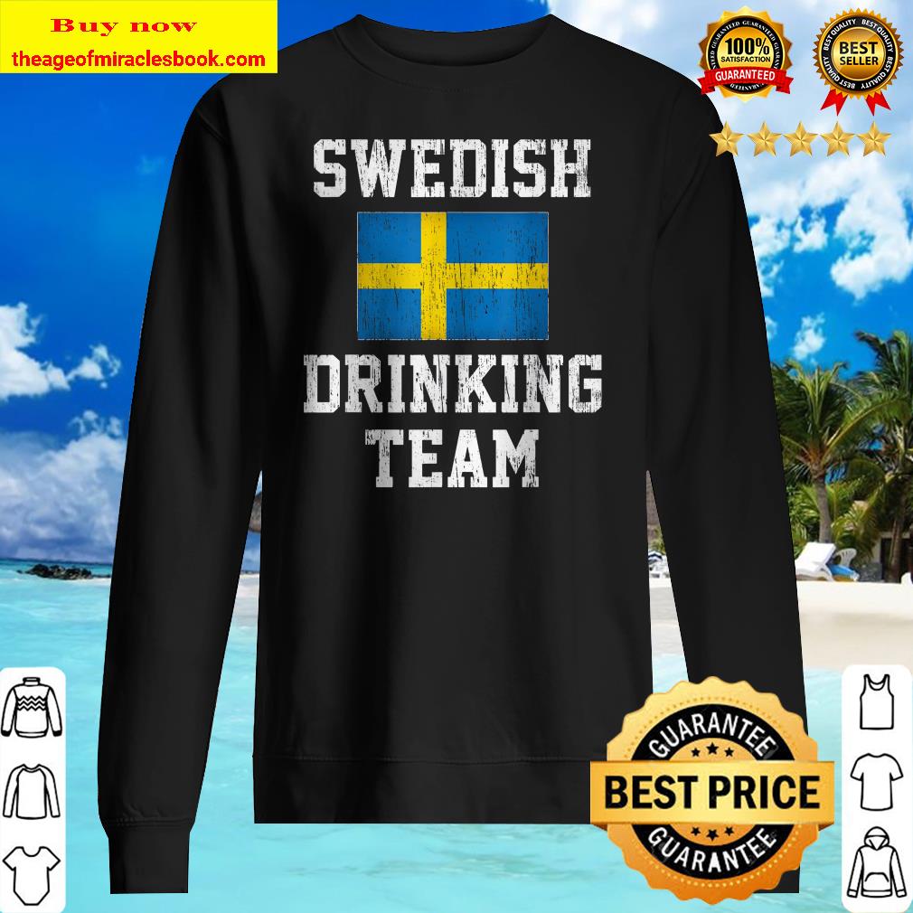 Vintage Swedish Drinking Team Shirt Sweden Flag Country Beer Sweater