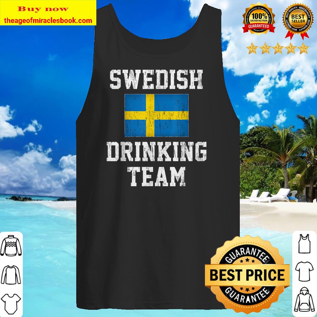 Vintage Swedish Drinking Team Shirt Sweden Flag Country Beer Tank top