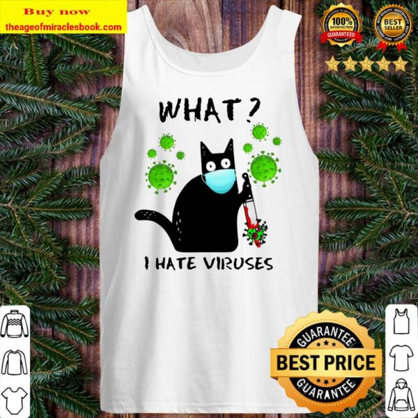 What I Hate Viruses Funny Black Cat Tank top