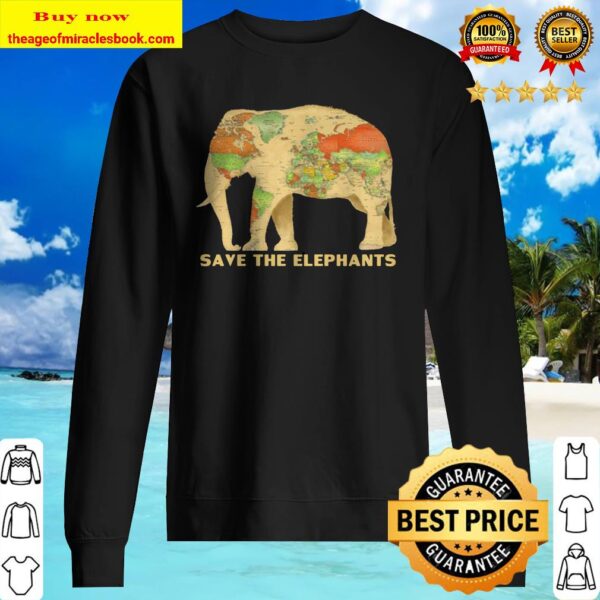 World map Save the Elephants Sweater