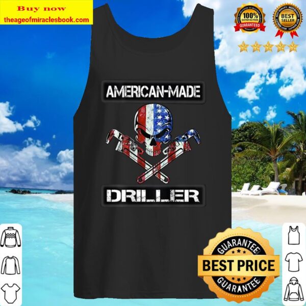 American Made Driller Skull Wrenches American Flag Grunge Tank Top