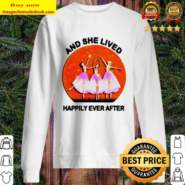 Ballet girls mask and she lived happily ever after halloween Sweater