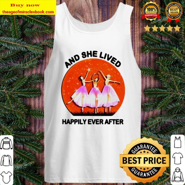 Ballet girls mask and she lived happily ever after halloween Tank Top