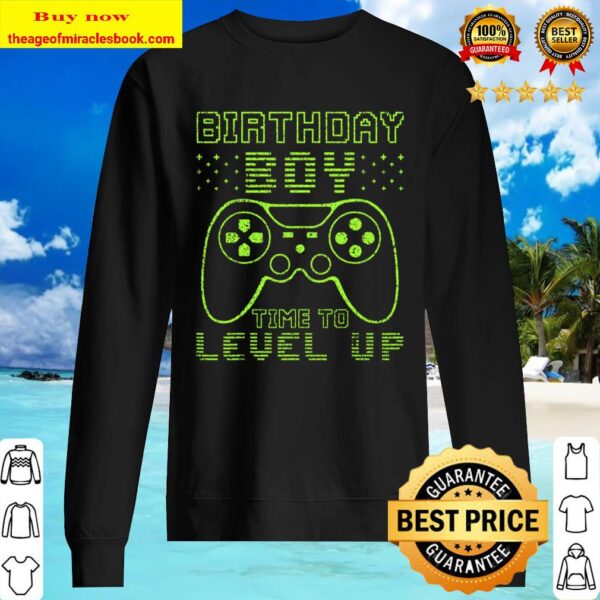 Birthday Boy Time to Level Up Video Game Birthday Gift Boys Sweater