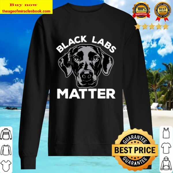 Black Labs Matter Funny Labrador Dog Love Humor Raglan Baseball Tee Sweater