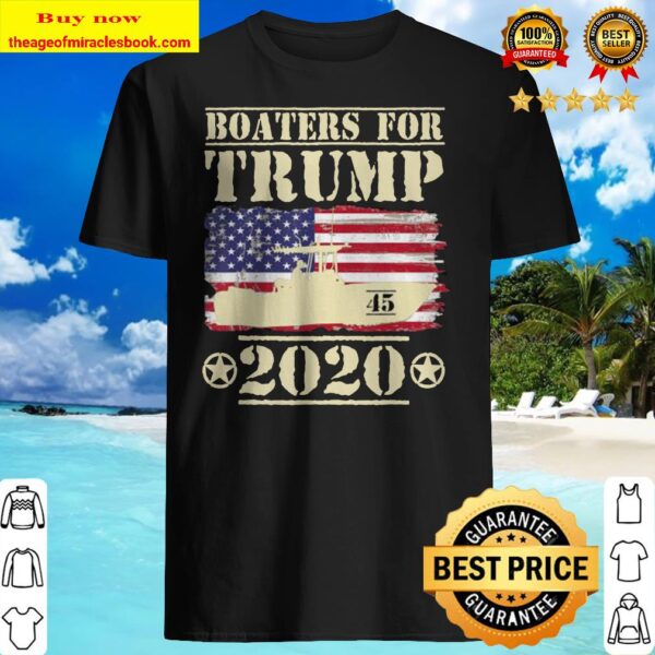 Boaters For Trump 2020 45 Vintage American Flag Boating Shirt